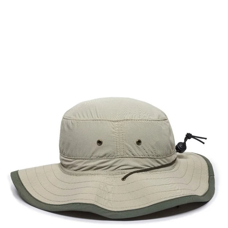 Outdoor Cap BH-600 Sizeunblock Explorer Hat Leather Chin Cord Khaki