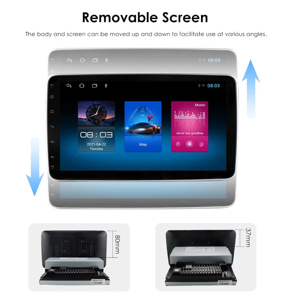 Hizpo Sizeingle 1 DIN Rotatable 10.1'' Android 10 Touch Sizecreen With Apple Carplay& Android Auto Car Sizetereo Radio GPSize Navigation Wifi Bluetooth