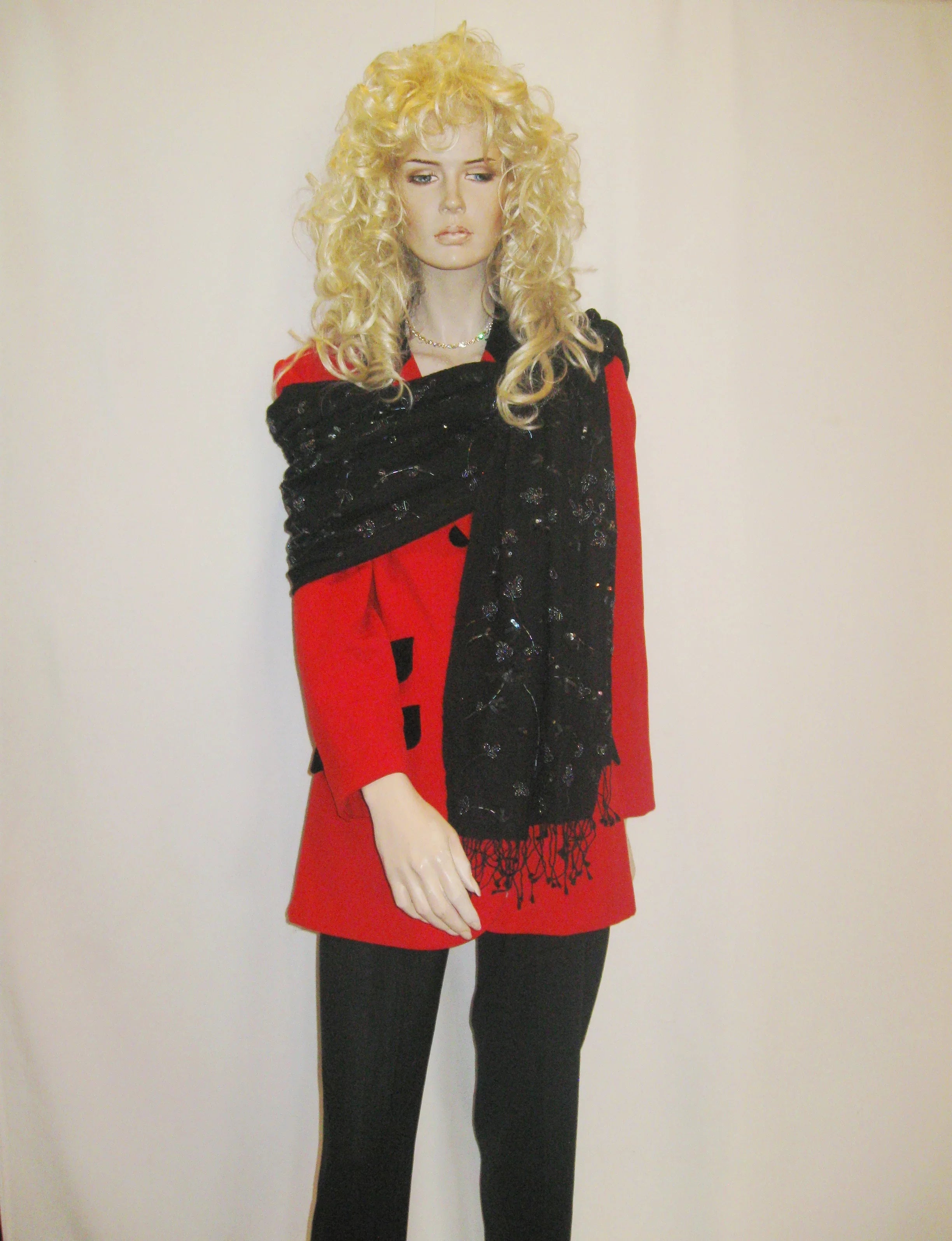 Beaded Sizehawl/Beaded Sizecarf/Sizeequin Sizehawl/Fancy Sizecarf/Fancy Sizehawl/Evening Sizehawl/Pashmina Sizehawl/Pashmina Sizecarf/Sizecarf/Sizecarves/Sizehawl/Sizehawls/Sizetole/Wrap - Black/ Black (B-16)