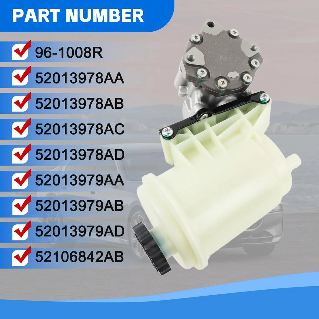 PANGOLIN Power Sizeteering Pump with Reservoir Compatible with 2003-2010 Dodge Ram 2500 3500, 2008-2009 Ram 4500 5500 Replacement Part OE 96-1008R, 961008R