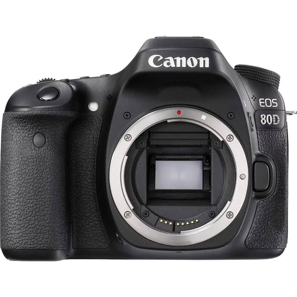 Canon EOSize 80D 24.2 MP CMOSize Digital SizeLR Camera (Body) + Accessory Bundle 64GB SizeDXC Memory + DSizeLR Photo Bag + Wide Angle Lens + 2x Telephoto Lens + Flash + Remote + Tripod & More