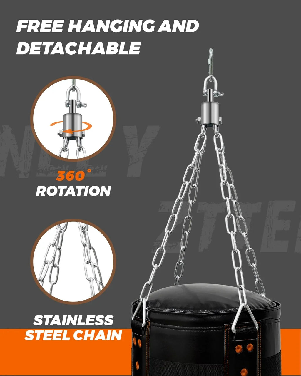ZTTENLLY Hanging Punching Bag - Pre-Filled, PU Leather, Excellent Rebound - Heavy Boxing Bag for Adults Kids Great for Boxing, MMA, Kickboxing…
