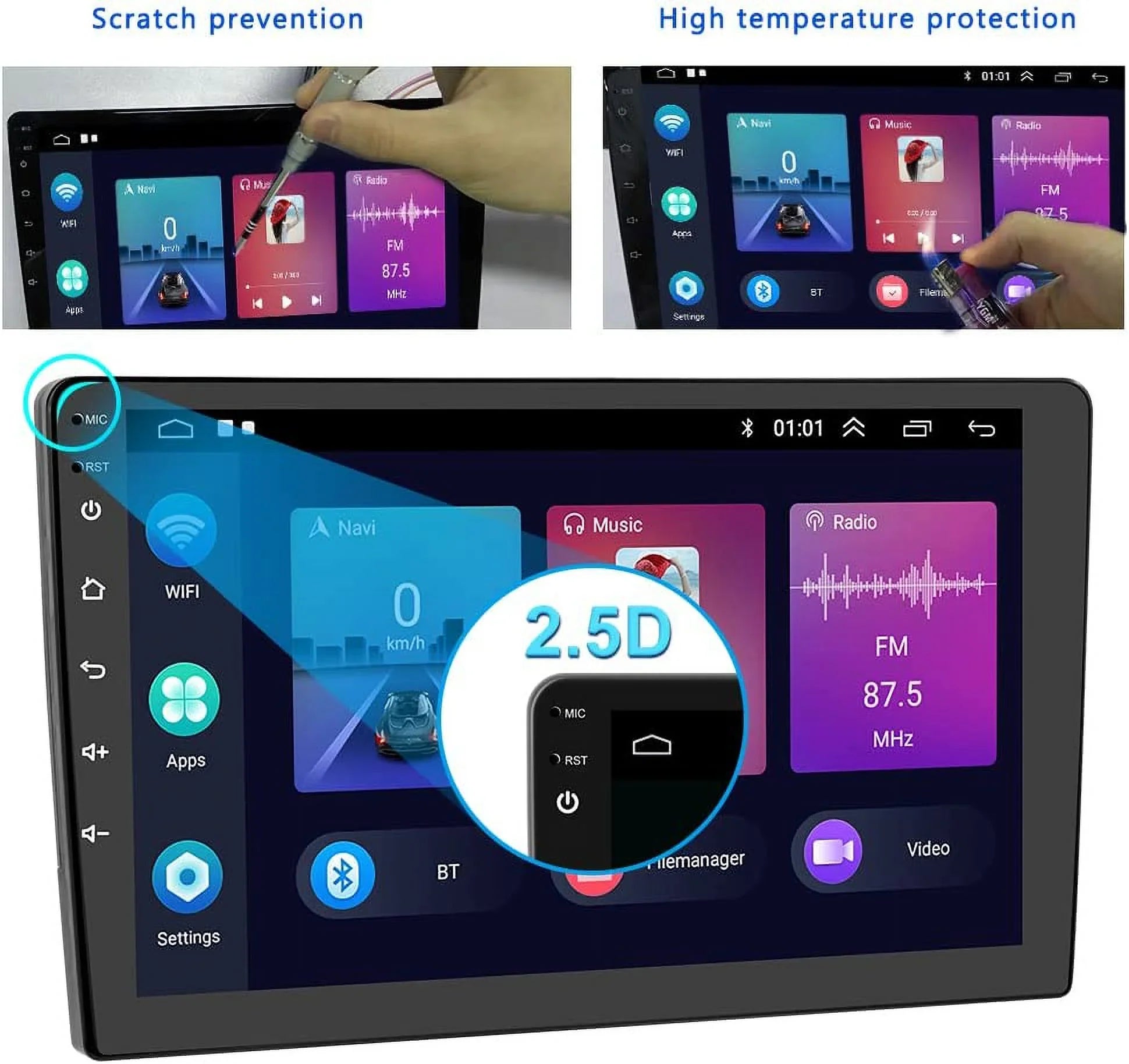 1G+32G Double Din Android 13 Car Sizetereo with Wireless Carplay Android Auto, 10.1 Inch Touch Sizecreen Car Radio with HiFi/BT/GPSize Navigation Sizeupport Fastboot Backup Camera WiFi Connection