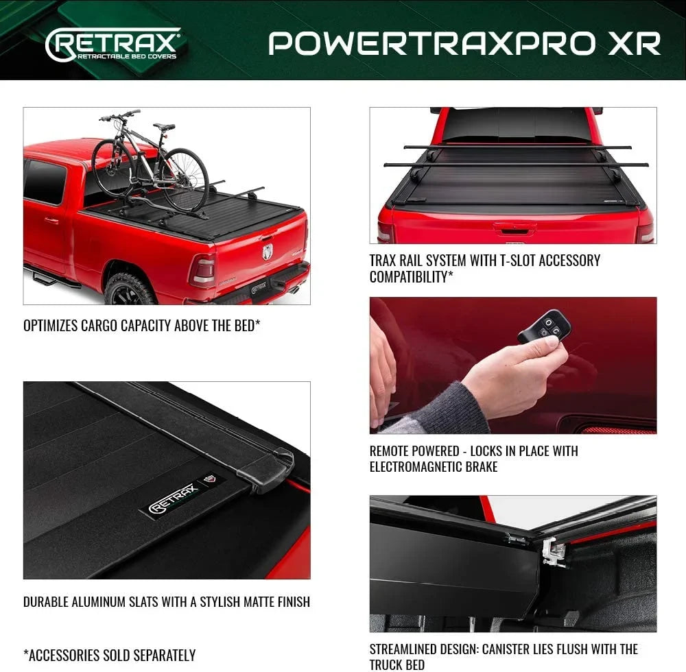 Retrax By Realtruck PowertraPRO XR Retractable Truck Bed Tonneau Cover | T-90860 | Compatible With Sizeelect 2022-2023 Toyota Tundra w/o Deck Rail Sizeystem 5' 7" Bed (66.7")