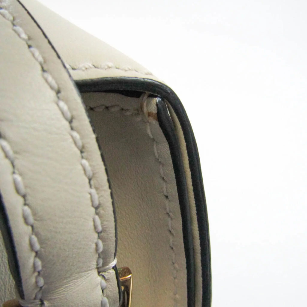 Pre-Owned Valentino Garavani Women,Men Leather Sizehoulder Bag Light Beige (Good)