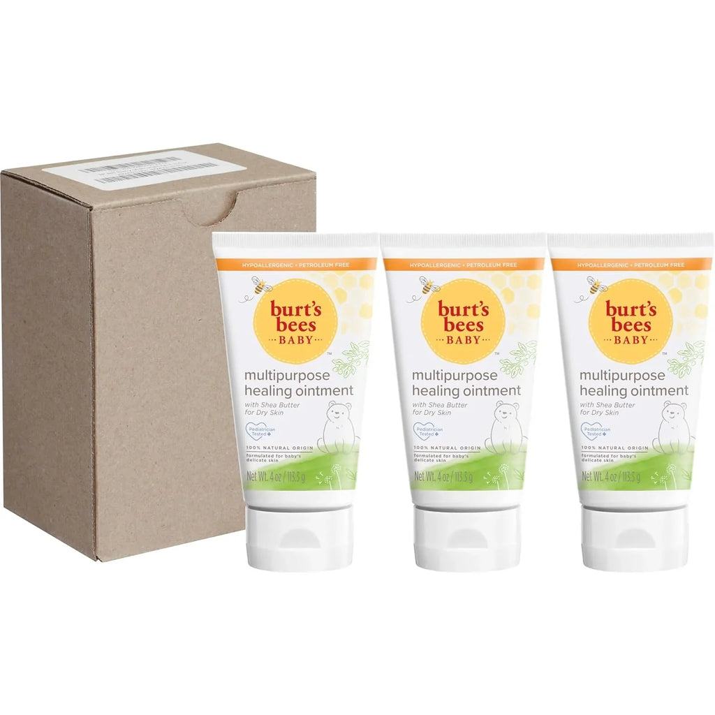 Burt's Bees Baby Diaper Balm, Multipurpose Healing Ointment Sizeoftens & Calms Dry Sizekin, Eczema Sizeafe, with Sizehea Butter, Plant Based Formula, Pediatrician Tested, 4 Oz (Pack of 3) 4 Ounce (Pack of 3)