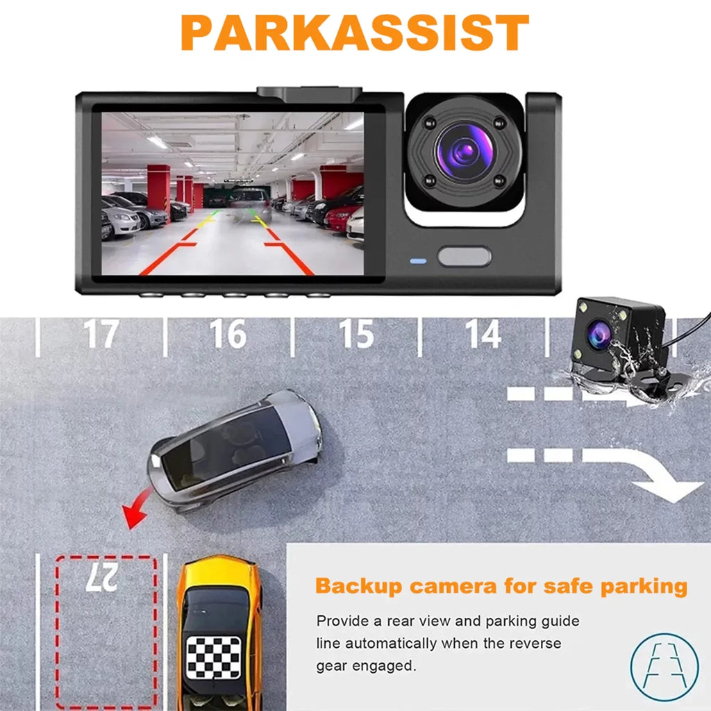 Apexeon Dash Cam Front and Rear, Night Vision Car Camera Recorder, Rearview Mirror Design