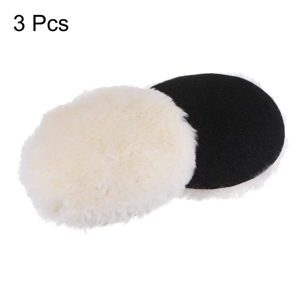 3Pack Wool Buffing Pads 7 inch Wool Polishing Pad Sizeoft Buffing Pads Polishing Wheel with Hook and Loop