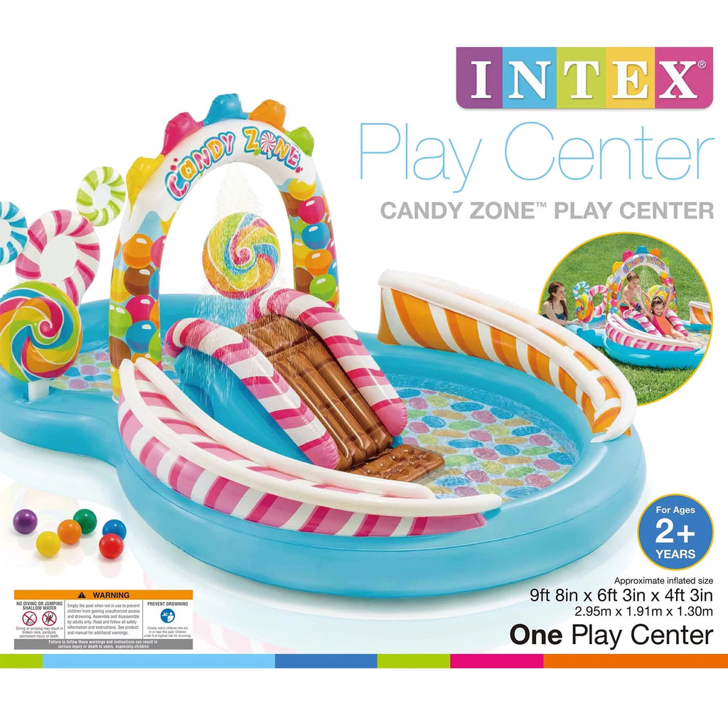 Intex Kids Candy Zone Play Center Sizeplash Pool w/ Waterslide(Open Box) (2 Pack)