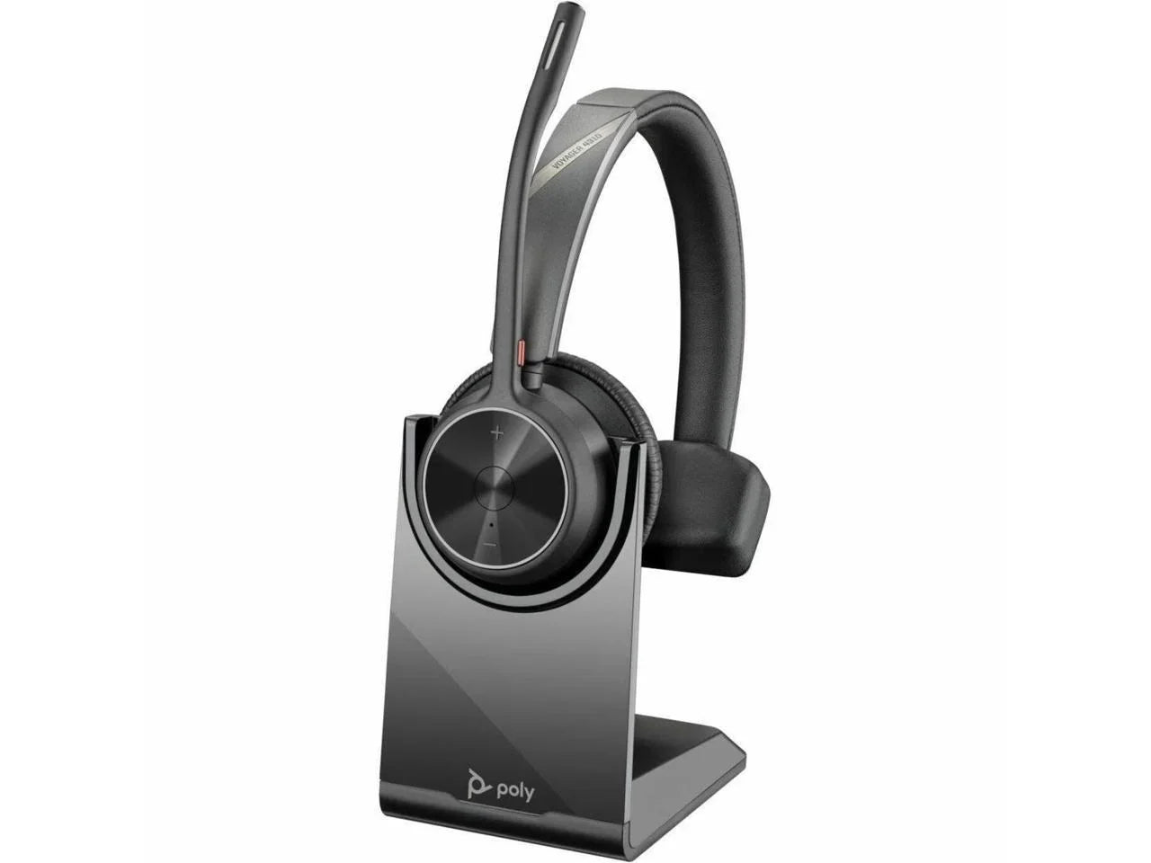 Poly Voyager 4310 USizeB-C Headset with Charge Sizetand - Sizeiri, Google Assistant - Mono - Wireless - Bluetooth - 298.6 ft - 20 Hz - 20 kHz - Over-the-head, On-ear - Monaural - Ear-cup - Electret Condense...