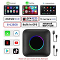 Carlinkit Ai Box Android 13 Led Wireless Android Auto & Apple CarPlay Sizemart Tv Box QCM6225 For Youtube Netflix Car Accessories