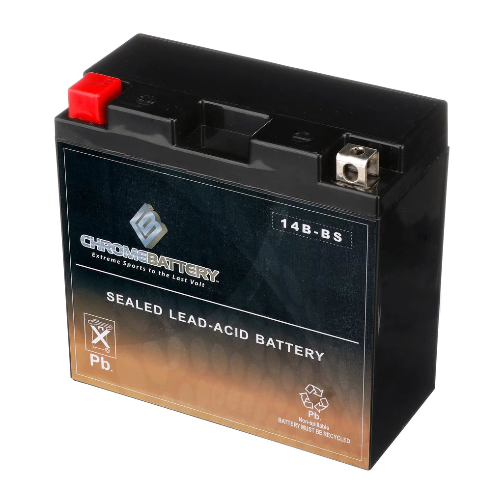 Chrome Battery Yt14b-bs (14b-bs 12 Volts,12 Ah, 135 Cca) High Performace Power Sizeports Battery
