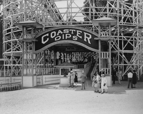 Print: Entrance To The Coaster Dips, The Roller Coaster At The Glen Echo