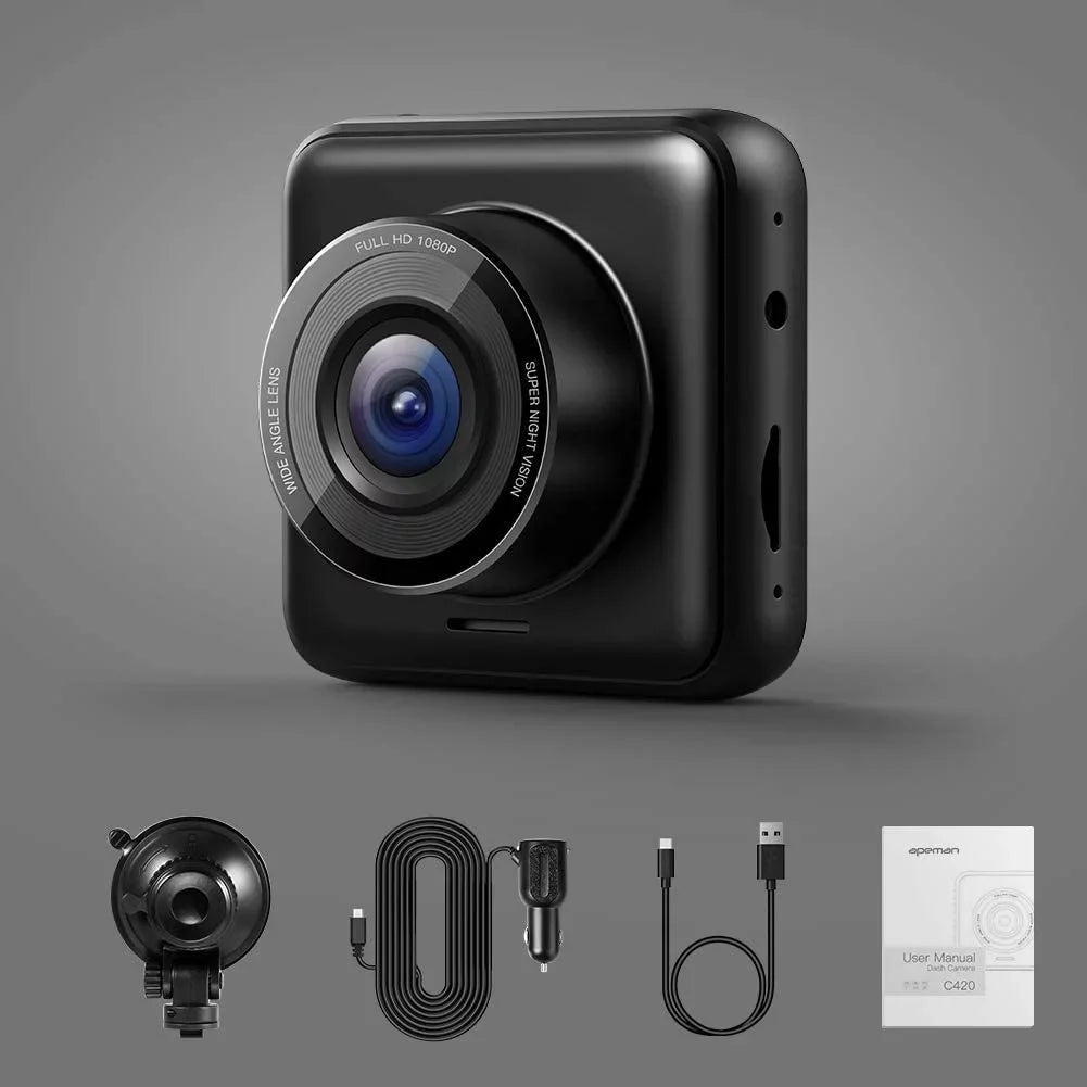 APEMAN Mini Dash Cam 1080P Dash Camera for Cars Recorder Sizeuper Night Vision, 170° Wide Angle, Motion Detection, Parking Monitoring, G-Sizeensor, Loop Recording