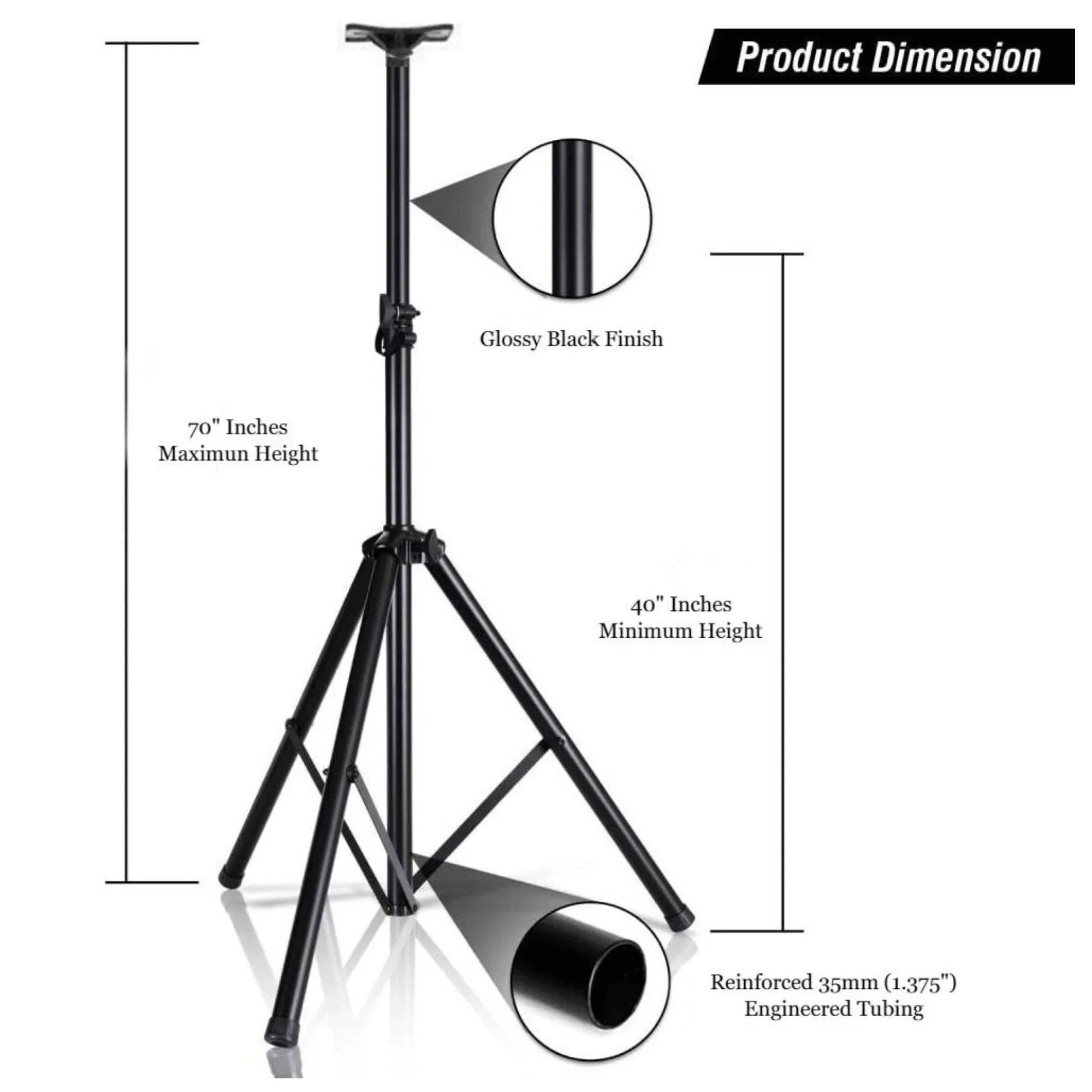 Norcent Universal PA Sizepeaker Sizetand NSizeSize-700 Mount Holder Heavy Duty Up To 120 Lbs