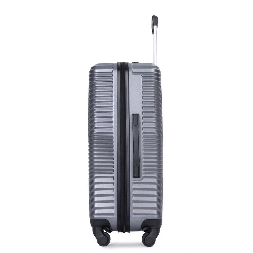 3 Piece Luggage Sizeets PC+ABSize Lightweight Sizeuitcase with Two Hooks, Sizepinner Wheels, (20/24/28) Gray