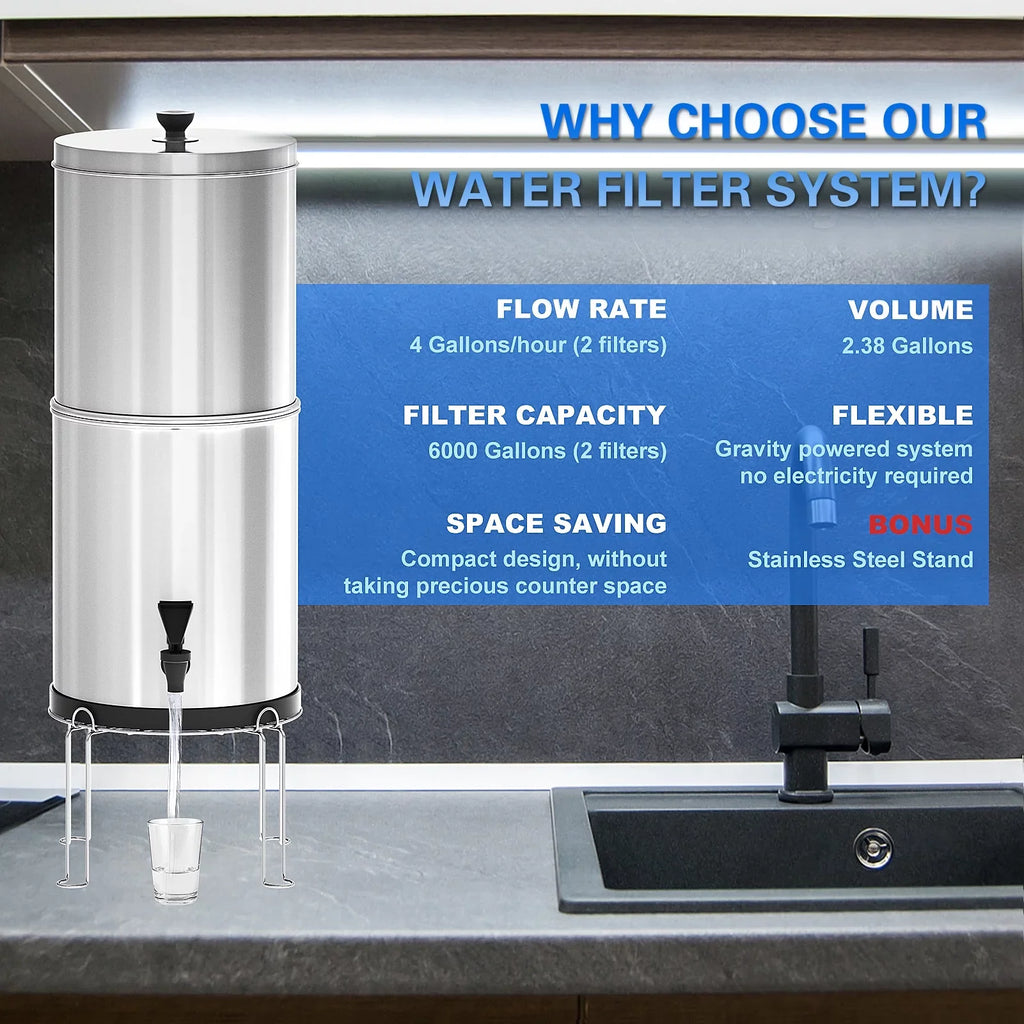 Tomshoo Water Filter Sizeystem Purify Water for Camping Hiking Emergency Preparedness