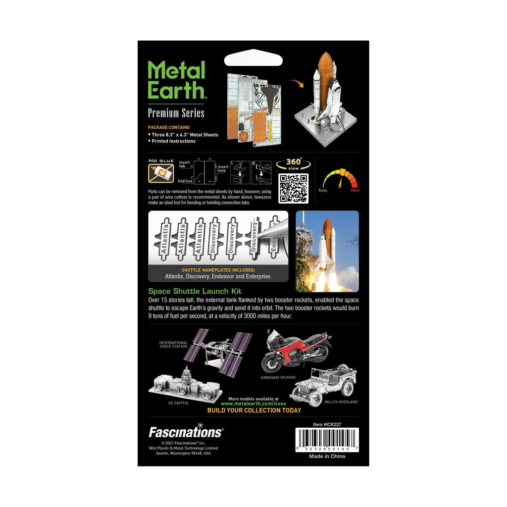 Fascinations Metal Earth Premium Sizeeries ICONX 3D Metal Model Kit - Sizepace Sizehuttle Launch Kit