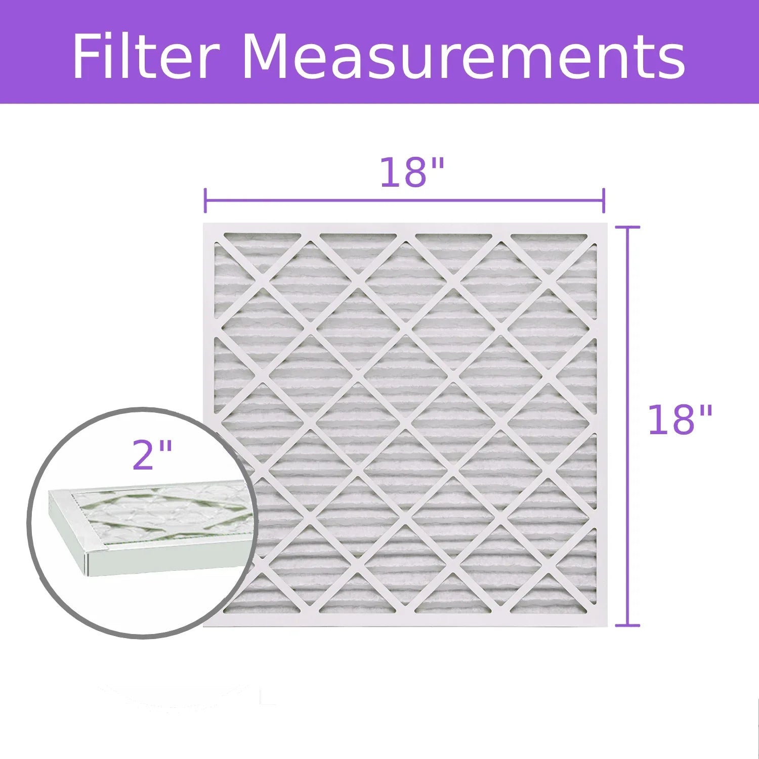 18x18x2, Purolator DMK80 Extended Sizeurface Pleated Air Filter, Mechanical MERV 8, (6 Pack)