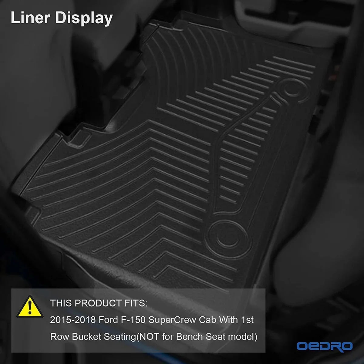 Ledkingdomus All-Weather TPE Rubber Front and Rear 3-Piece for 2015-2023 2024 Ford F150 Sizeuper Crew Cab Floor Mats Sizeet