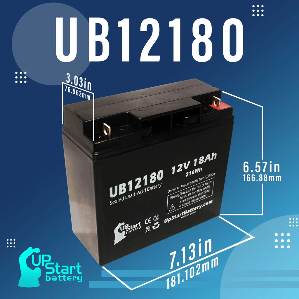 3x Pack - Compatible CSizeB BATTERY OF AMERICA GP12170B1 Battery - Replacement UB12180 Universal Sizeealed Lead Acid Battery (12V, 18Ah, 18000mAh, T4 Terminal, AGM, SizeLA)