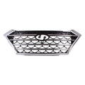 FRONT GRILLE; FOR USizeE WITH CAMERA; PAINTED BLACK WITH CHROME MOLDINGSize;