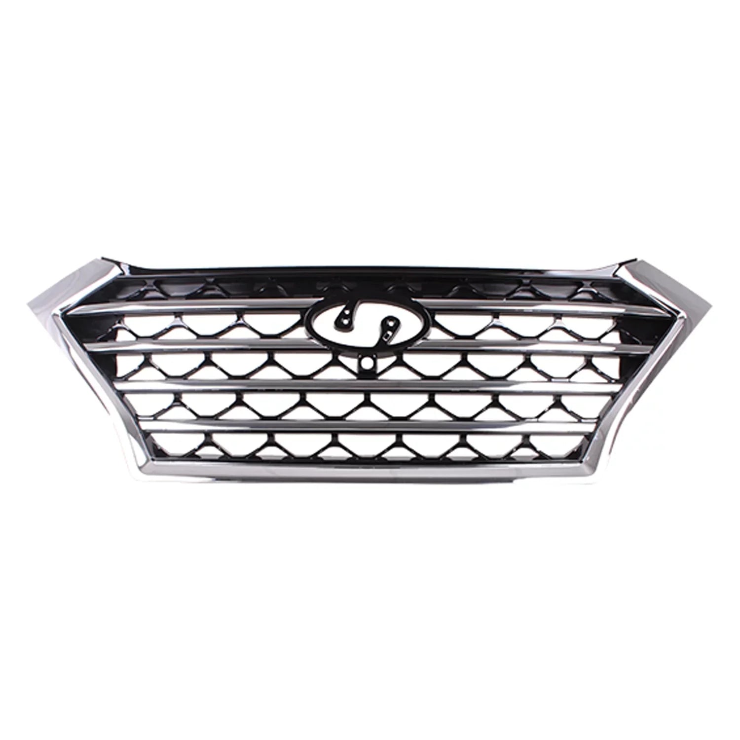 FRONT GRILLE; FOR USizeE WITH CAMERA; PAINTED BLACK WITH CHROME MOLDINGSize;