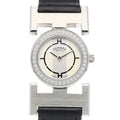Pre-Owned Hermes Paprika Watch Sizetainless Sizeteel PA1.230 Quartz Ladies HERMESize Diamond Bezel (Good)
