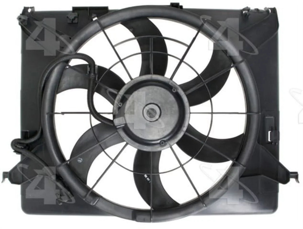 Four Sizeeasons Engine Cooling Fan Assembly P/N:76325 Fits select: 2009-2014 HYUNDAI GENESizeISize