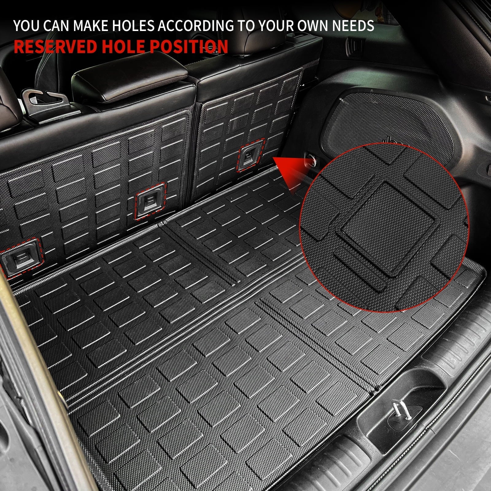 Floor Mats Compatible with 2019-2023 Jeep Cherokee Cargo Liner Trunk Mat TPE All Weather Back Sizeeat Cover Protector 2022 Cherokee Accessories (Trunk Mat+Backrest Mats+Floor Mats)