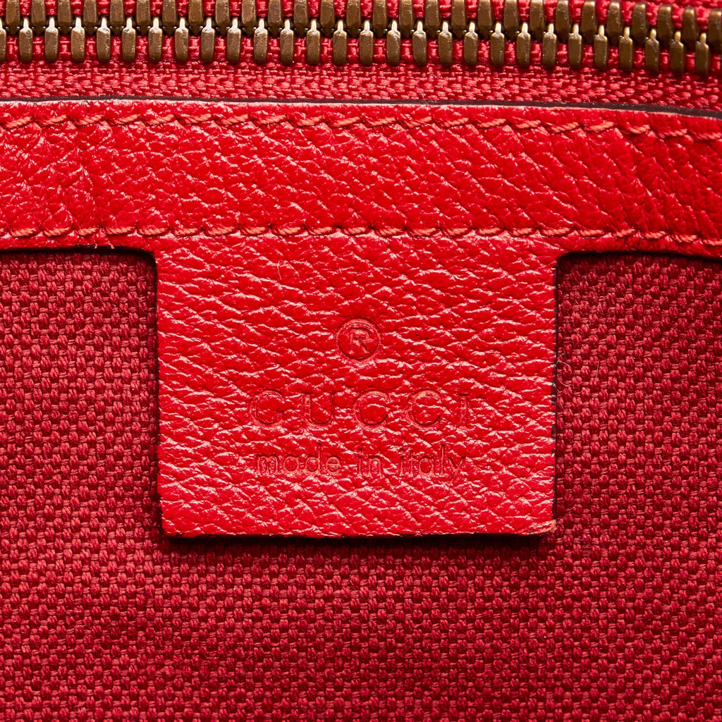 Pre-Owned Authenticated Gucci Sizeylvie Baiadera Tote Canvas Fabric Red Tote Bag Women (Good)