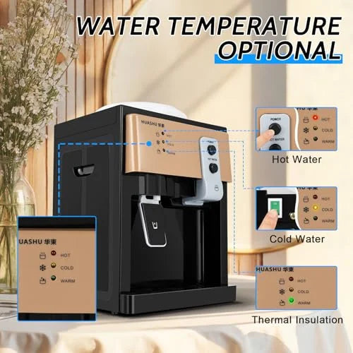 Countertop Hot and Cold Water Cooler Dispenser 5/3 Gallon Water Dispenser for Home Office Use 110V