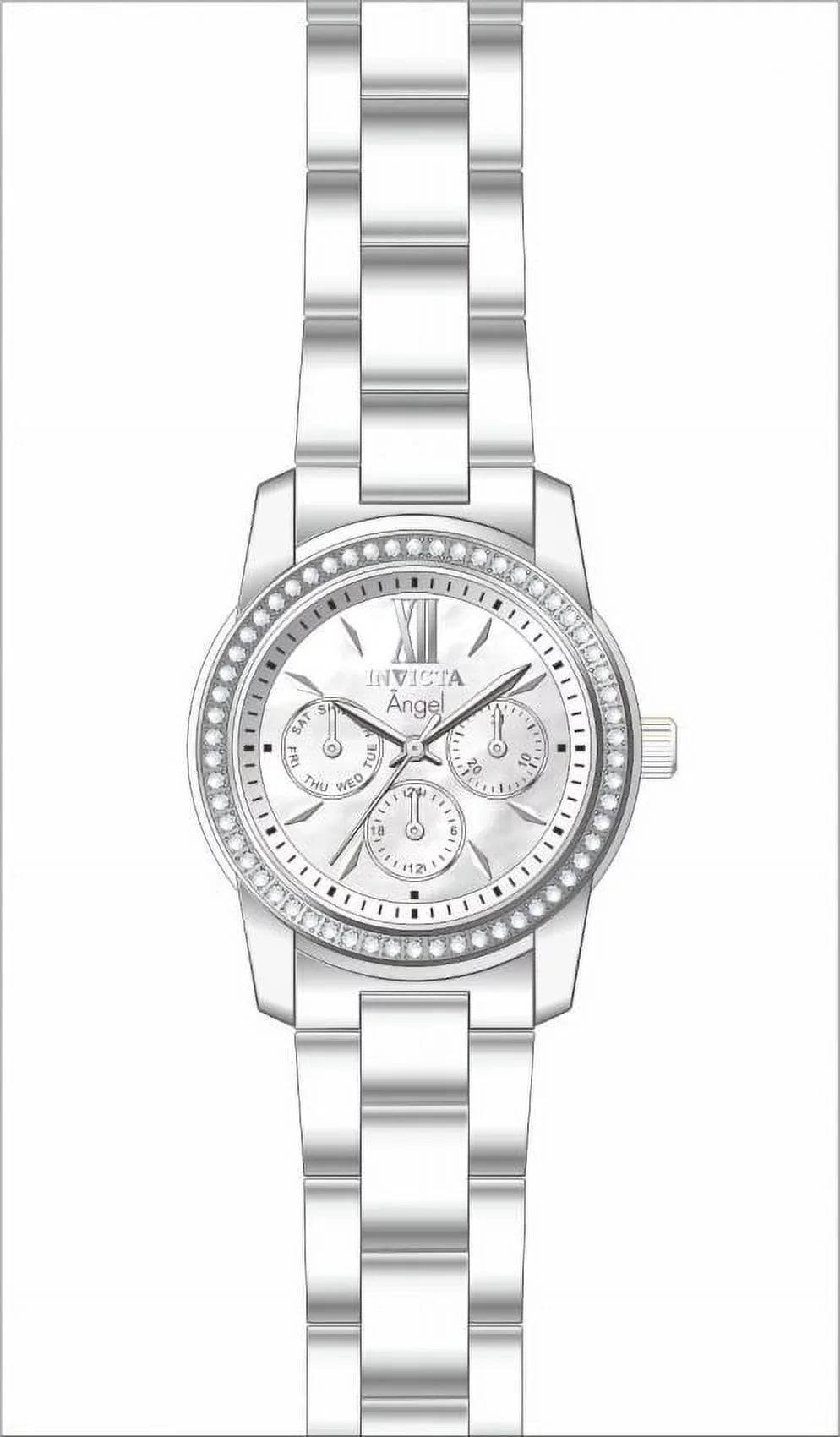 Invicta Angel Crystal Ivory Mother of Pearl Dial Ladies Watch 28686