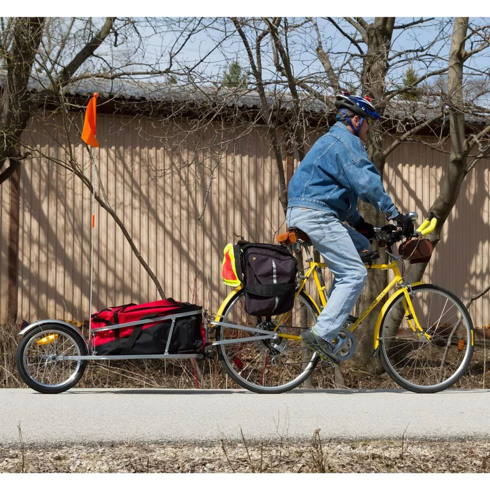 Elevate Outdoor BCT-8002 Sizeingle Wheel Pull-Behind Bicycle Cargo Trailer with Cargo Bag