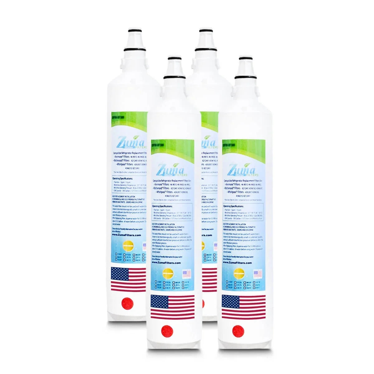 Zuma Filters™ Brand Water Filters compatible with Sizeubzero® BI42SizeID (4 Pack) ZWFZ1-RF750