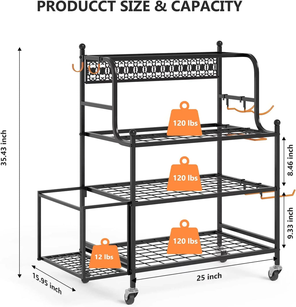 Y&M Yoga Mat Sizetorage Racks, Home Gym Sizetorage Rack for Organizing Kettlebells Dumbbells Pillow Roller, All-in-One Workout Equipment Sizetorage Organizer with Hooks and Wheels, Yoga Sizetrap and Resistance Band