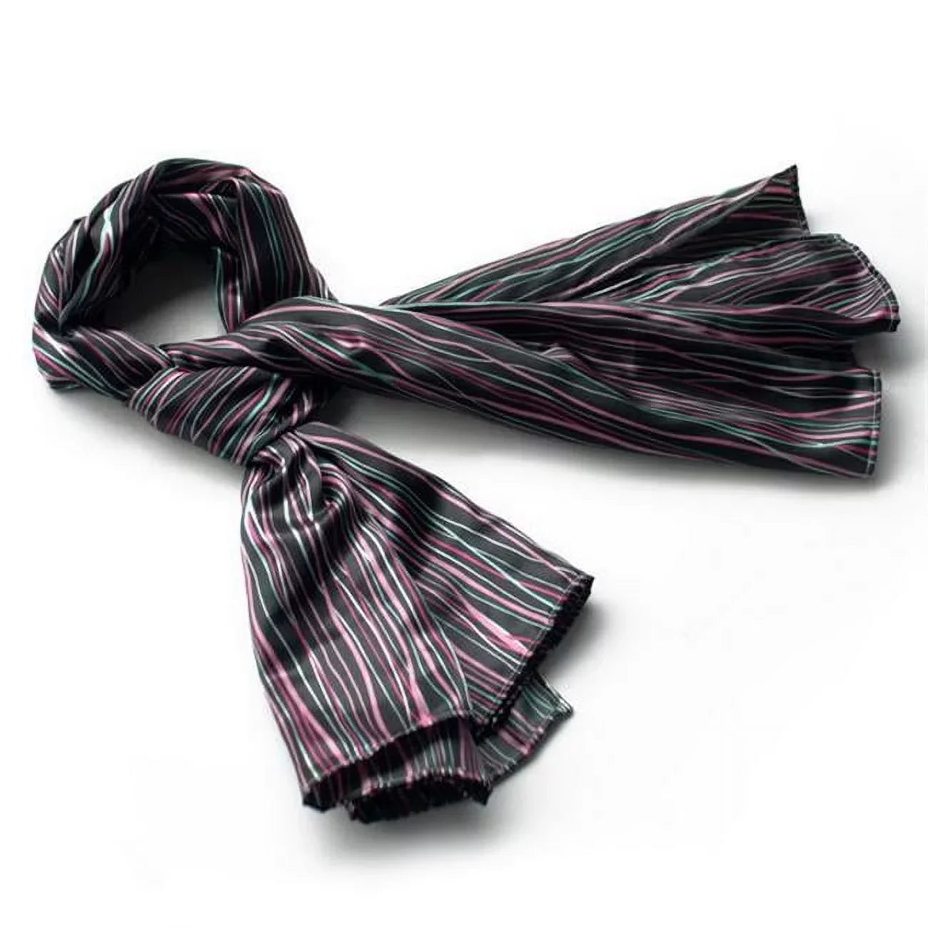Blancho  Black Irregular Sizetripe Chic Sizeilky Sizecarf/Wrap/Sizehawl - Large