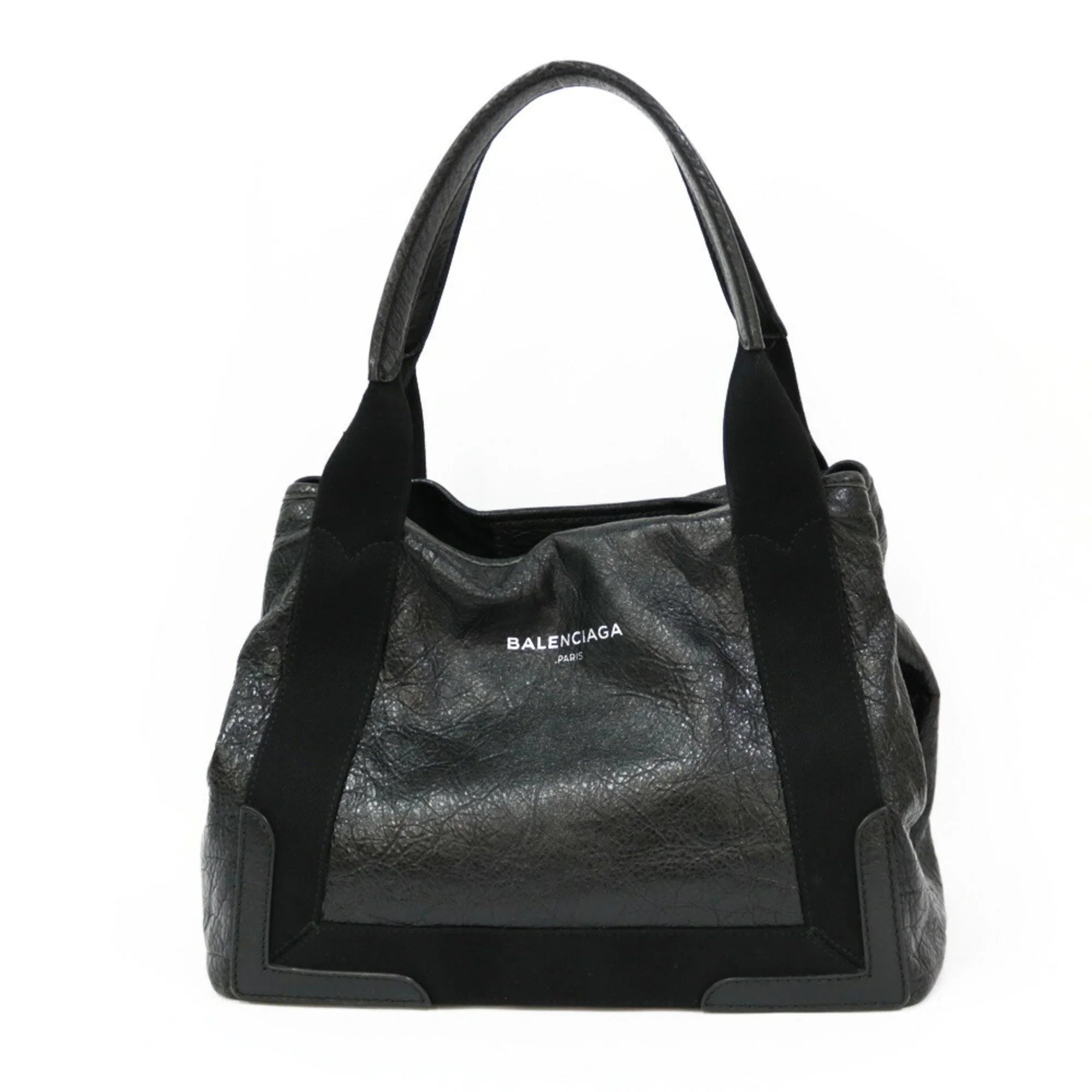 Pre-Owned Balenciaga Handbag Navy Cabas Black Ladies (Fair)