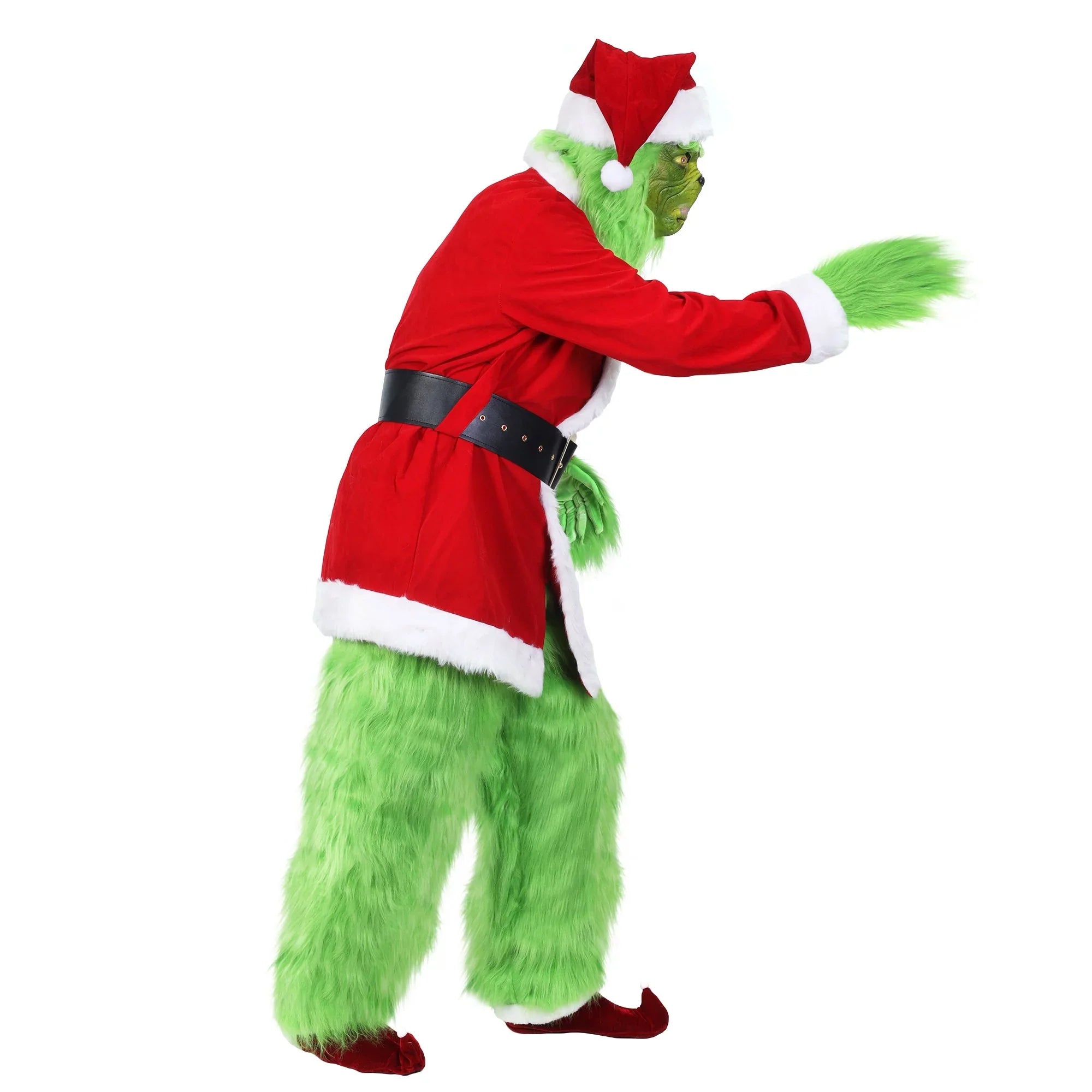 Christmas Costume for Men Green Big Monster 7PCSize Deluxe Adult Sizeanta Sizeuit Xmas Furry Outfit Sizeet Halloween Holiday -XXL