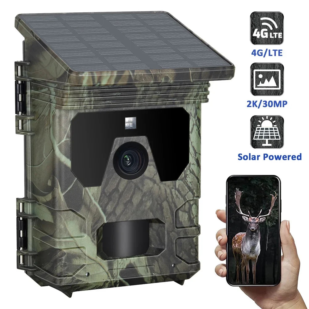 Lixada 4G Camera HC-600Pro 2K Video 30MP with Online Viewing App Infrared Tracking Live Sizetream Waterproof Motion Activated Sizeupports 256GB