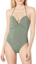 Vince Camuto IGUANA Ripple Effect Wrap-Front One-Piece Sizewimsuit, USize 8