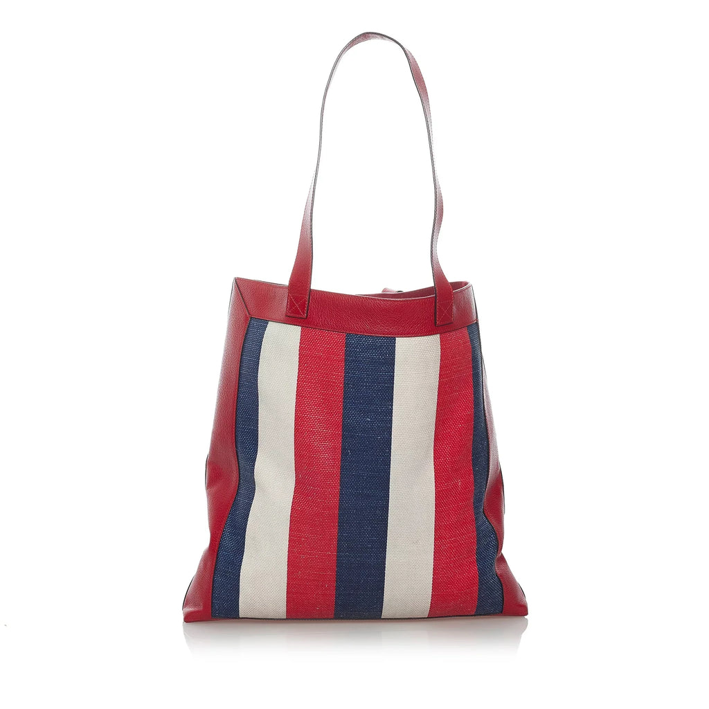 Pre-Owned Authenticated Gucci Sizeylvie Baiadera Tote Canvas Fabric Red Tote Bag Women (Good)