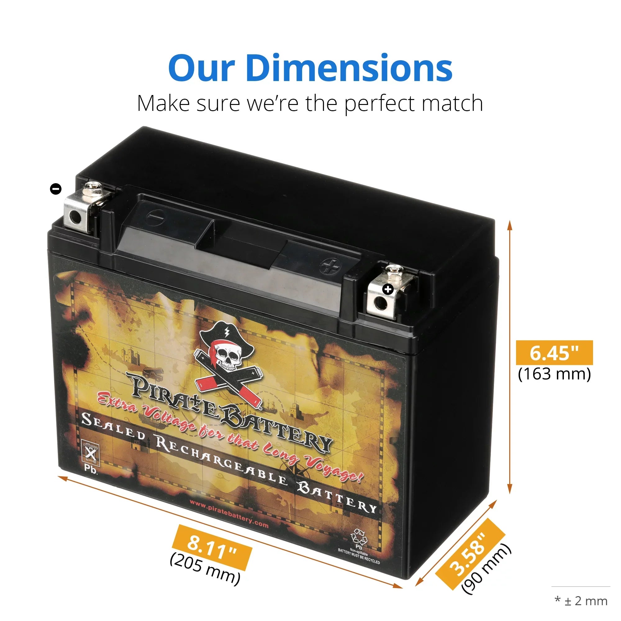 Pirate Battery Y50-N18L-A3 (50-N18L-A3 12 Volt,20 Ah, 260 CCA) Motorcycle Battery for Yamaha 1300cc Xvz13 Venture/royale 1987