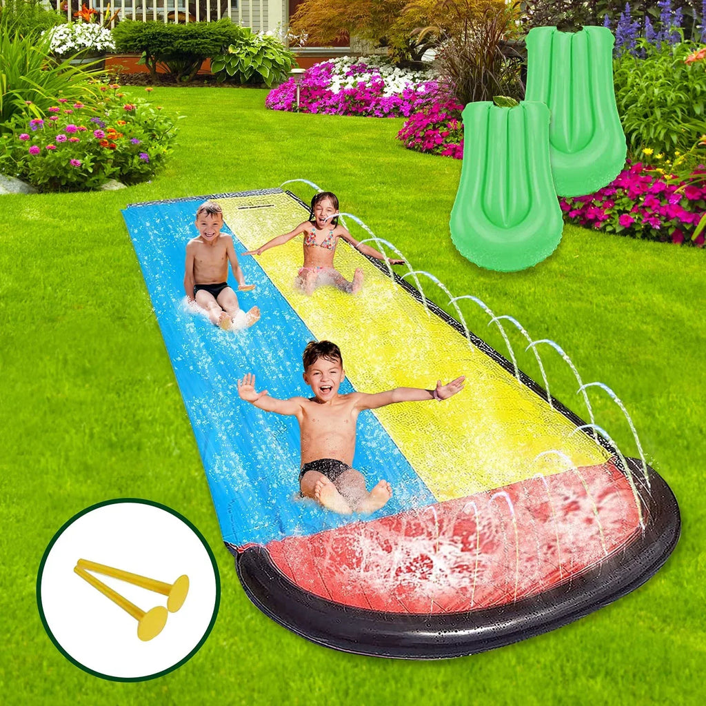 Harvio 15.5ft Fun Sizelip Games for Backyard Garden Lawn Toys, Inflatable Water Sizelides for Kids