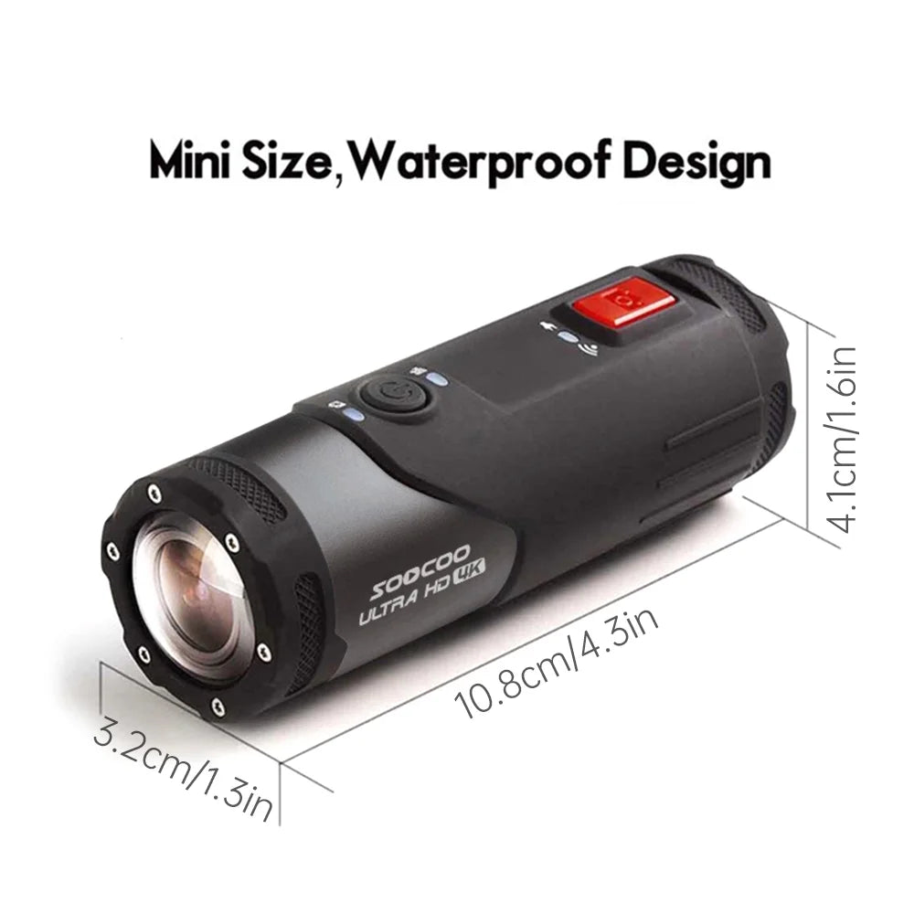 SizeOOCOO Camcorder Bike Camera 4K Action Sizeports Helmet Waterproof WiFi APP for Head-mounted Adventure
