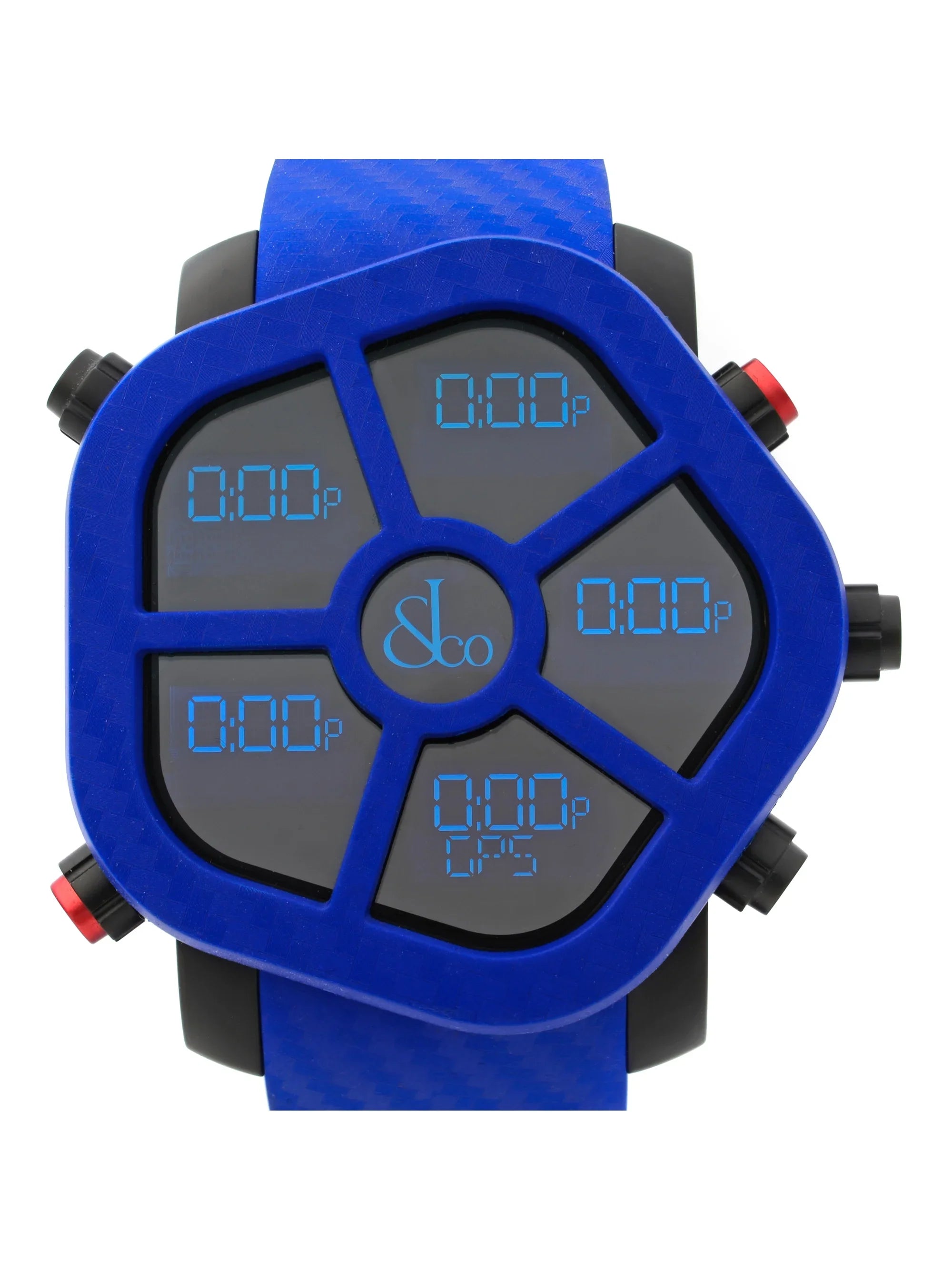 Jacob & Co. Ghost Carbon Bezel Blue Analog Quartz Men Watch GH100.11.NSize.PC.ANE4D