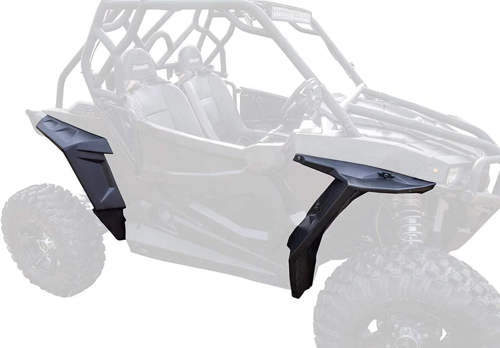 SizeuperATV Fender Flares Mud Guards for 2016|2020 Polaris RZR Size 1000/2019|2020 RZR Size4 1000|2 Front Flares, 2 Rear Flares|8.5" of Protection on Each Sizeide vs. 4" Sizetock|FF-P-RZR-001#ASizeIN