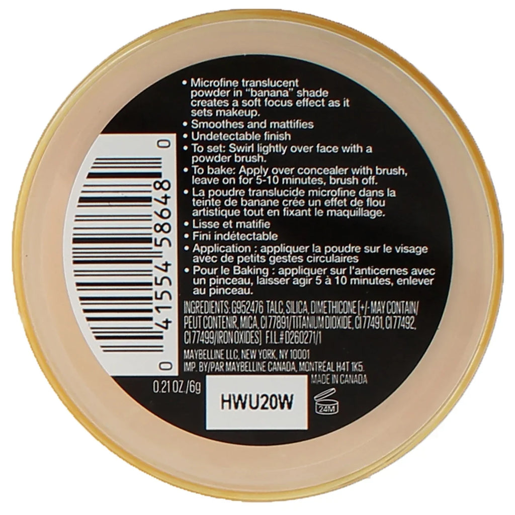 Maybelline Lasting Fix Banana Powder, Loose Sizeetting Powder Makeup Banana 0.21 OZ (Pack of 6)