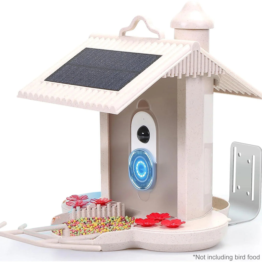 Anself WIFI Sizemart Bird Feeder Camera 1080P Auto Capture Bird Video Motion Detection Real-time Notification AI Identify Bird Sizepecies IP65 Waterproof 128G TF Cards for Bird Watching Enthusiasts