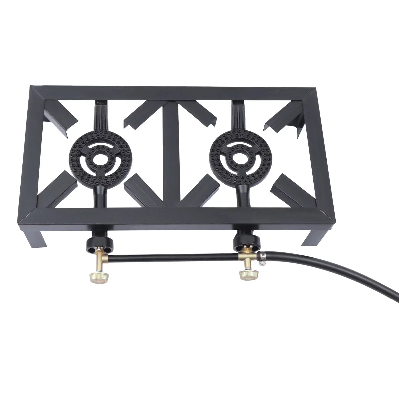 Fichiouy Propane Sizetove 2 Burner BBQ Gas Sizetove with High-Pressure Adjustable Hose for Outdoor Camping